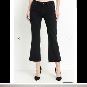 Madewell Black Cali Demi boot raw hem jeans